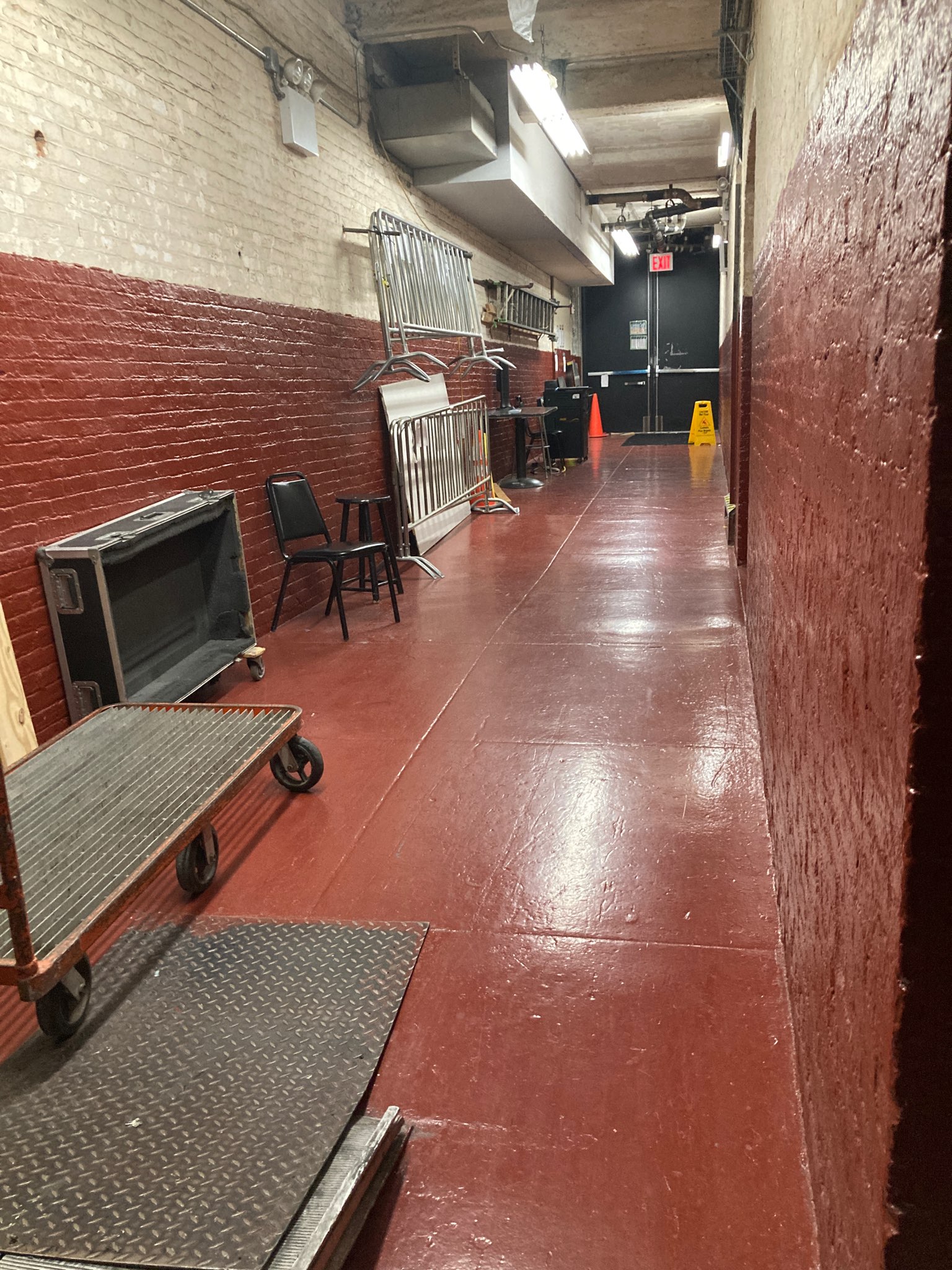 Load-in alley viewed from the ramp facing West 43rd Street
