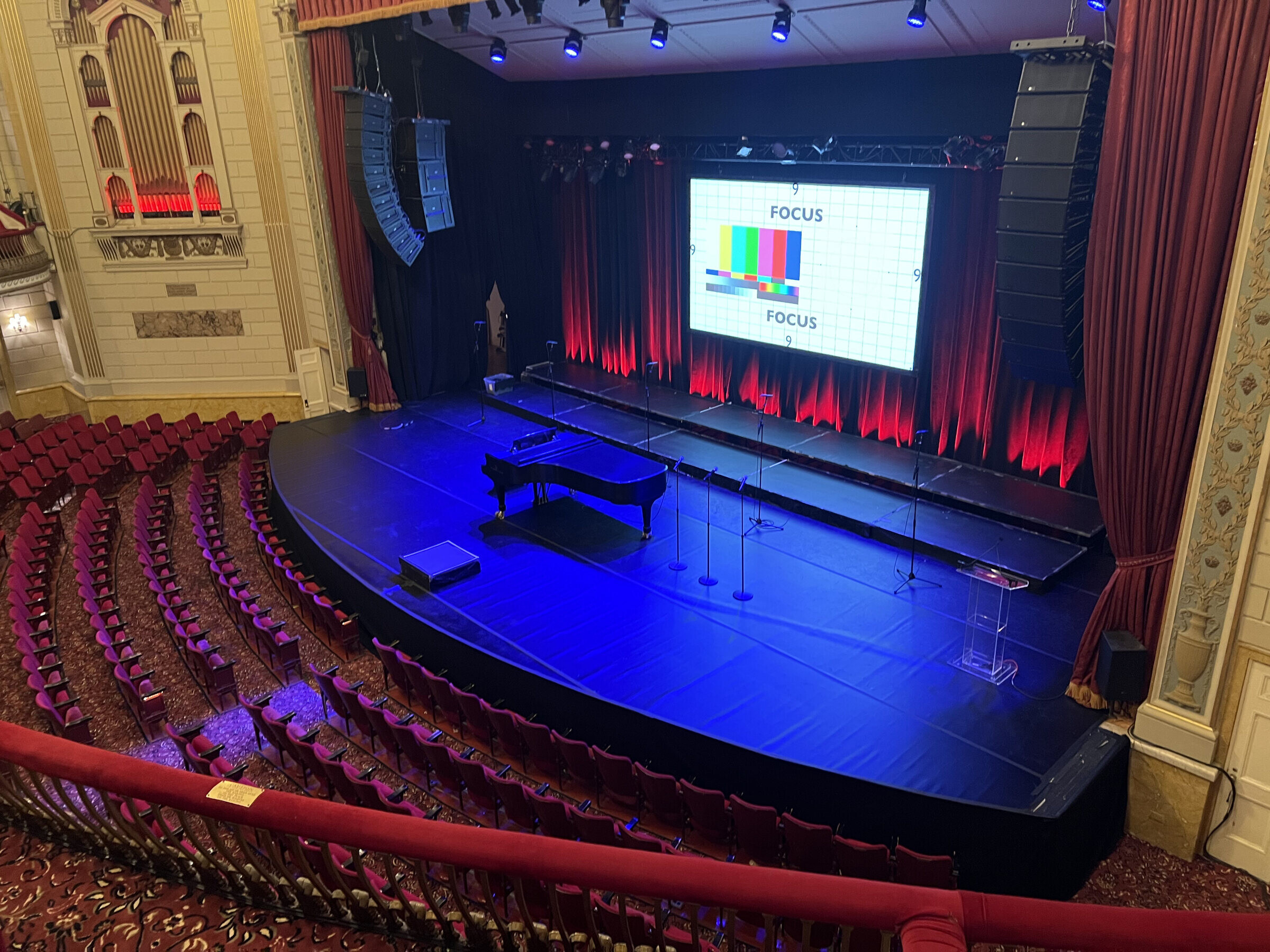 Town Hall stage extension reference photo